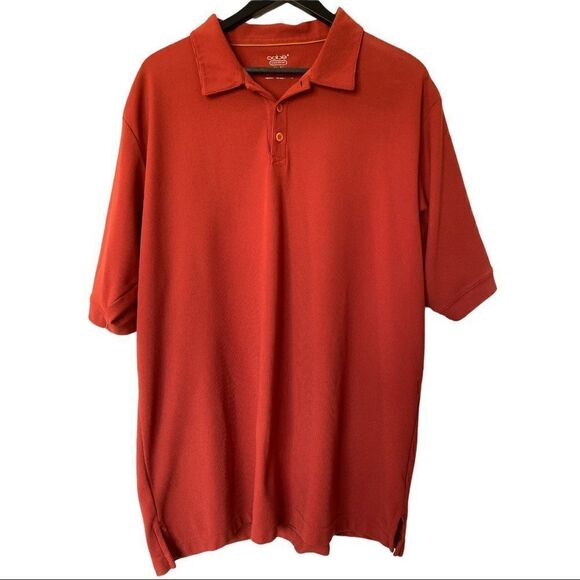 OOBE Hydrovent Mens Orange Polo Golf Shirt - Picture 1 of 5